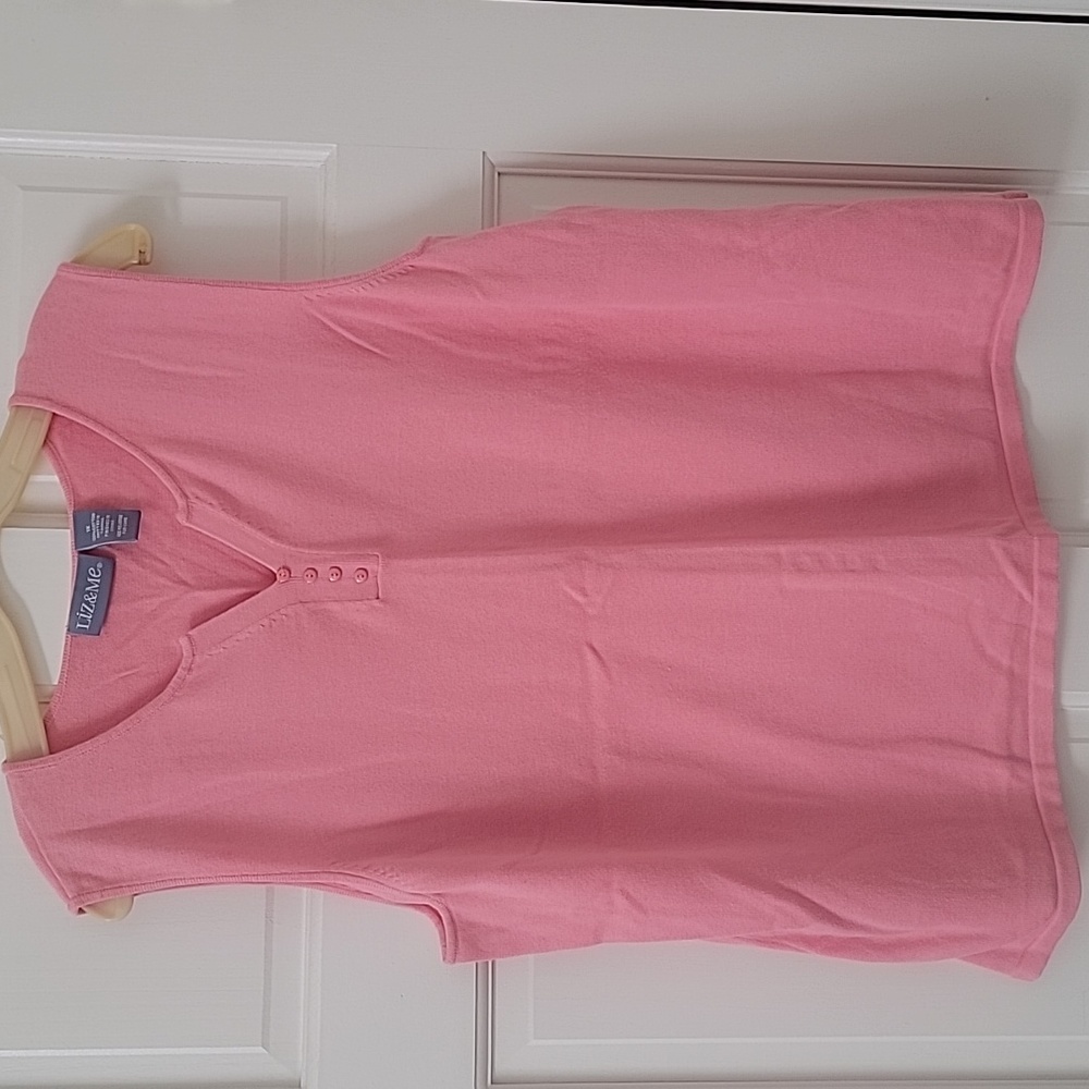 Liz & me plus Liz Claiborne 1X salmon sleeveless top